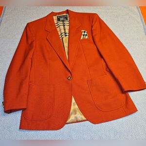Burberry Vintage Prorsum Single Breasted Blazer Red w/Gold Buttons/ Lining Small
